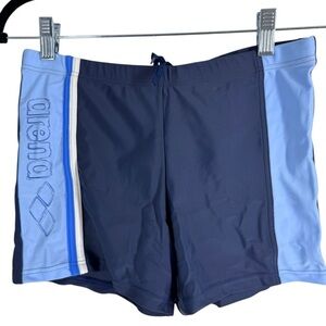 NWT Arena Mens Swimsuit Swim Trunk Boxer Swimwear Short Blue 36